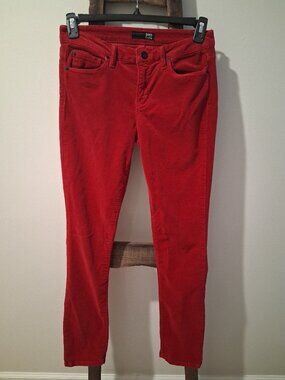 David Kahn Red Wine Corduroy Skinny Jeans Size 30 Fall Aesthetic Preppy